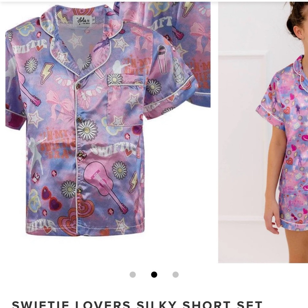 Lola + The Boys Pink and Purple Kids Pajama Set